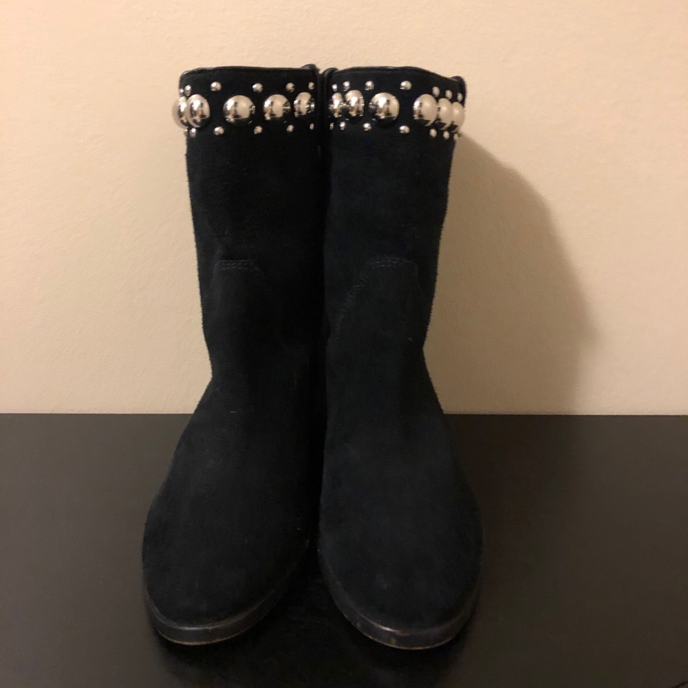 Michael Kors”Hayes”Sphere Stud Suede Booties-5.5 - Picture 9 of 12